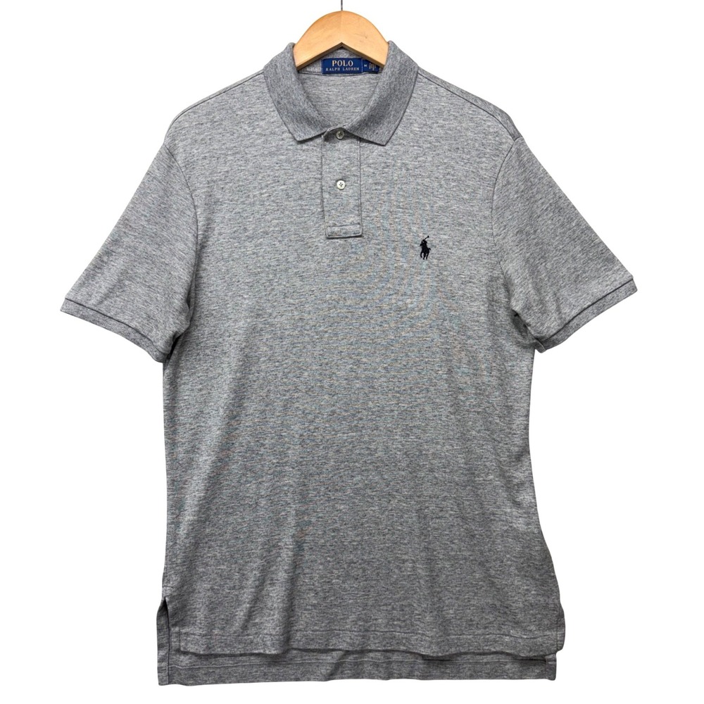 Polo Ralph Lauren Mens Gray Heather‎ Cotton Short Sleeve Polo Shirt Size M